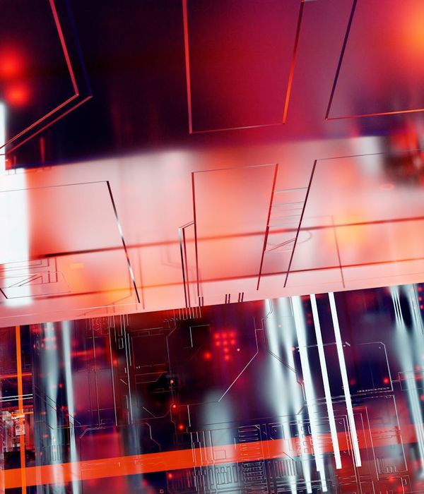 Abstract glowing digital grid representing balance